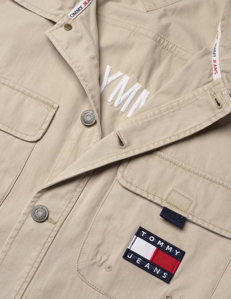 Camisa TOMMY JEANS tj us back graphic overshirt soft beige